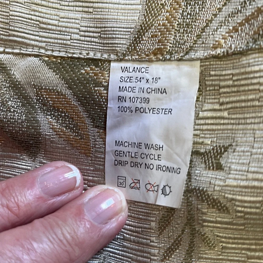 Pair of valances rod pocket 54” X 18” each